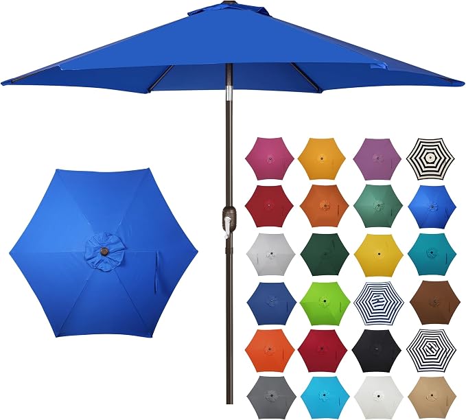 7.5 ft Patio Umbrella, Yard Umbrella, Outdoor Market Umbrella by Blissun