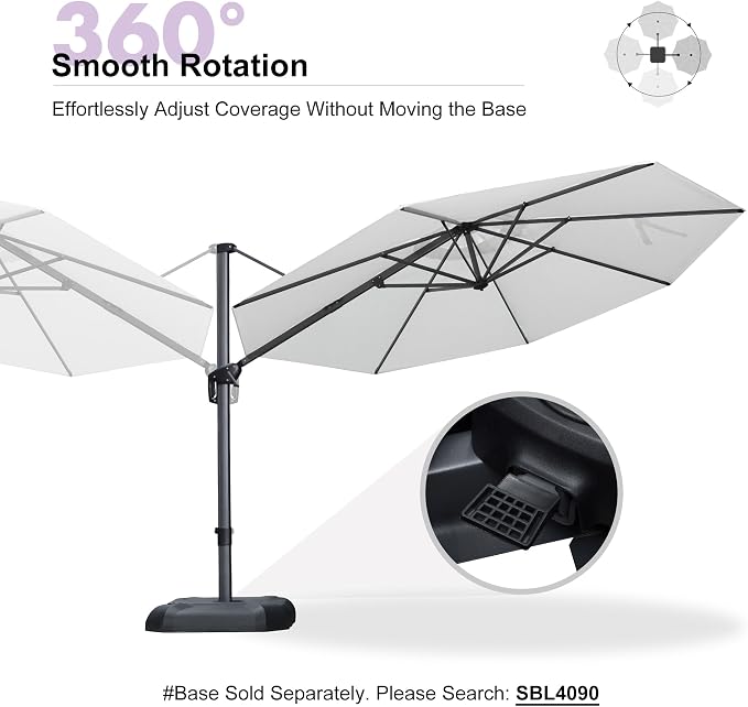 PURPLE LEAF Patio Outdoor Umbrella 11 Feet Round - Image 7