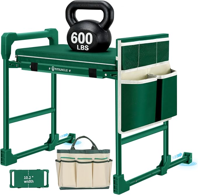 Garden Kneeler and Seat Heavy Duty 600LBS w/ Thicken Wide Soft Kneeling Pad | by Unknown