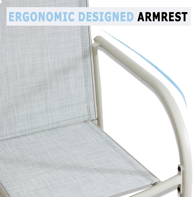 Stackable Patio Chairs Set of 8, Outdoor Dining Chairs - Image 5