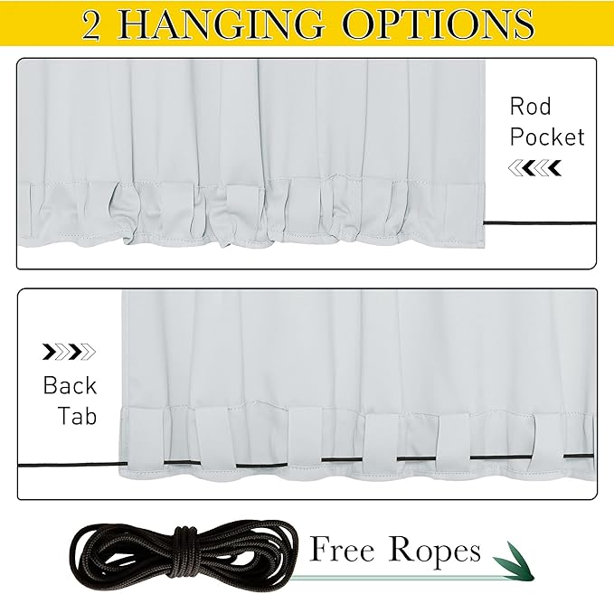NICETOWN 2 Panels Outdoor Curtains Bottom Fixed - Image 4