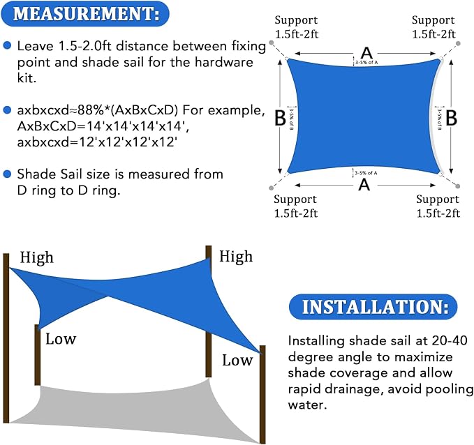 Shade&Beyond 4'x10' Sun Shade Sail Canopy Rectangle, UV Block Breathable Curved - Image 6
