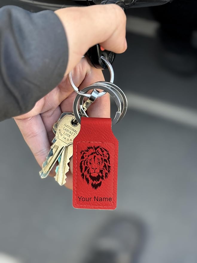LaserGram Rectangle Keychain, Coat of Arms Germany, Personalized Engraving Included (Red)