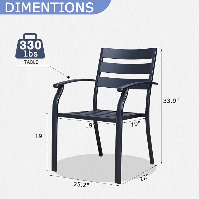 Patio Dining Chairs Set of 8, Wrought Iron Patio Furniture Chairs - Image 2