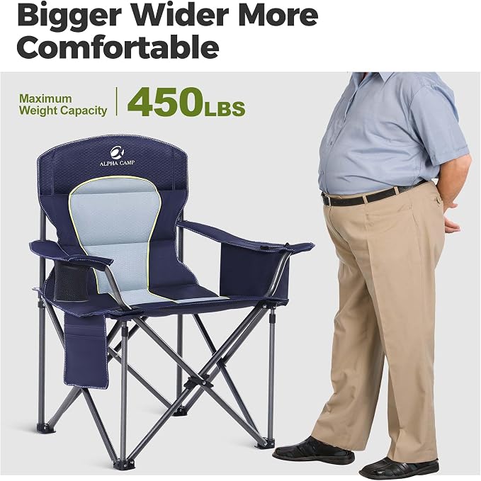 ALPHA CAMP Oversized Fully Padded Camping Chairs - Image 8