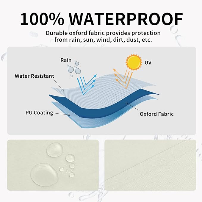 Easy-Going 100% Waterproof Outdoor Curtains 110x84 inch, Gazebo and Pergola 1 - Image 2