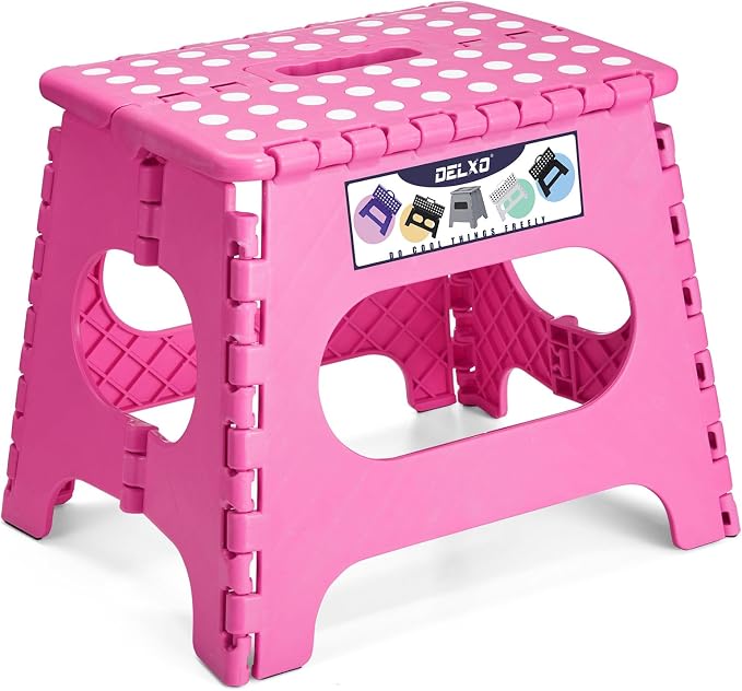 Delxo Folding Step Stool 11 Inch, 300 Lbs Step Stool by Delxo