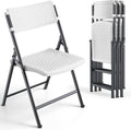 White Folding Chairs 4-Pack, Mesh Injection Molded Plastic by HomePage