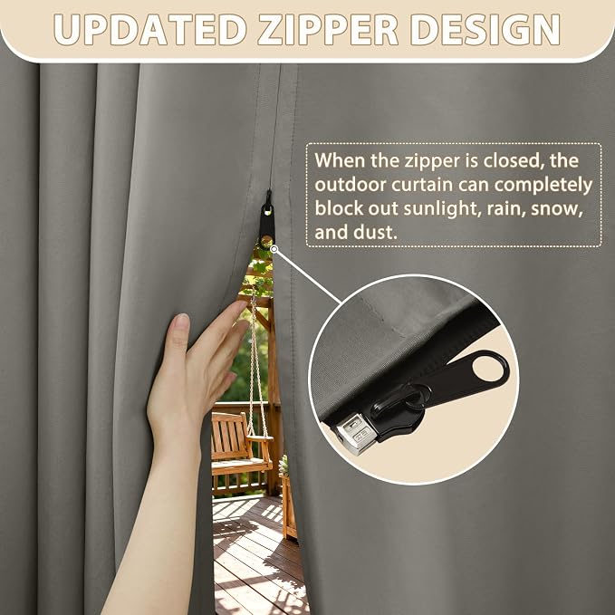 HDCAXKJ Waterproof Outdoor Curtains - Image 2
