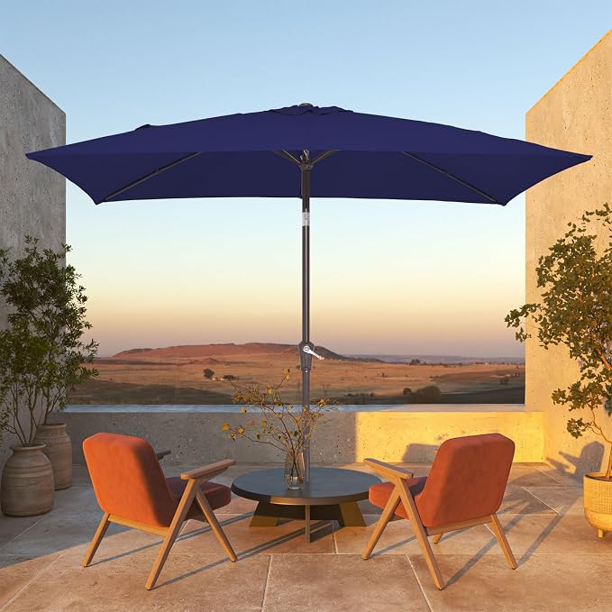 JEAREY 6.5x10 ft Rectangular Patio Umbrellas Outdoor Market Umbrella - Image 4