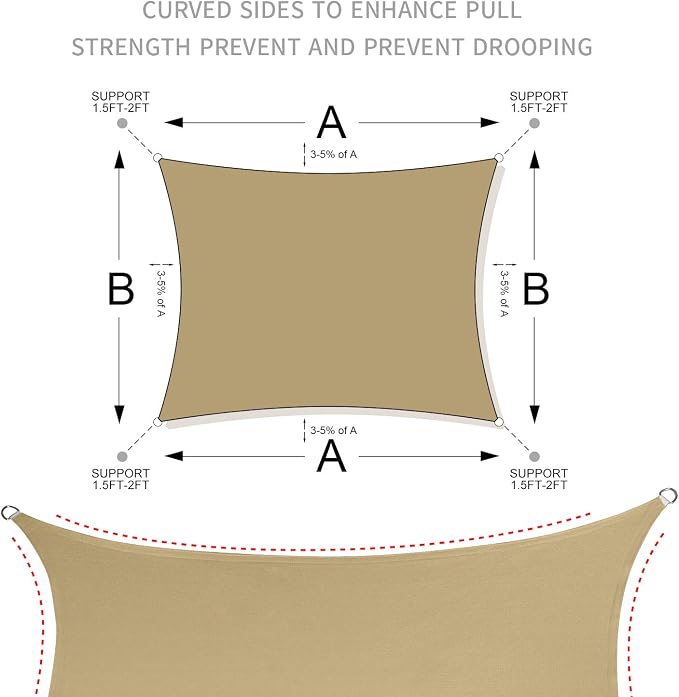 LOVE STORY 20' x 23' Rectangle Sun Shade Sail - Image 7