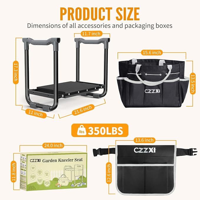 CZZXI Garden Kneeler and Seat, Wider and Thicker Kneeling Pad | Heavy Duty - Image 3