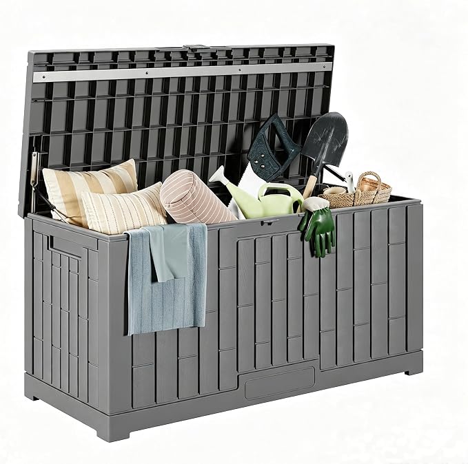 80 Gallon Resin Deck Box, Package Delivery Box by LAUSAINTHOME