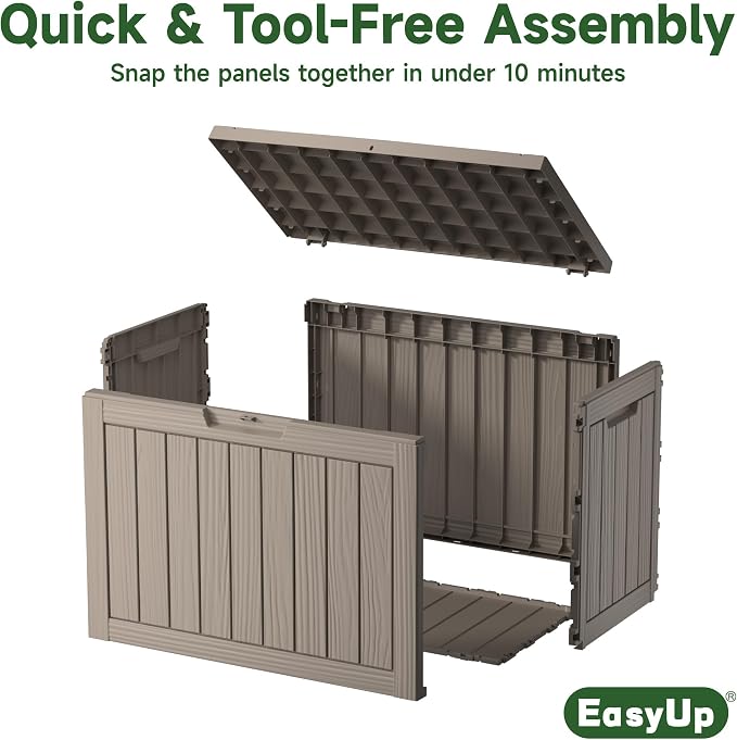 60 Gal Outdoor Storage Box Waterproof Lockable Resin Deck Box | UV-resistant - Image 5