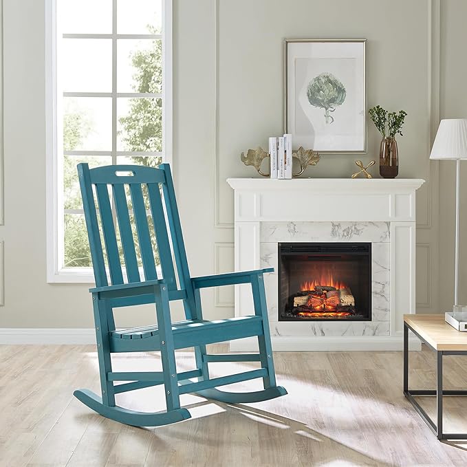Outdoor Rocking Chairs Set of 2, Oversized Porch Rocker | Weather Resistant - Image 7