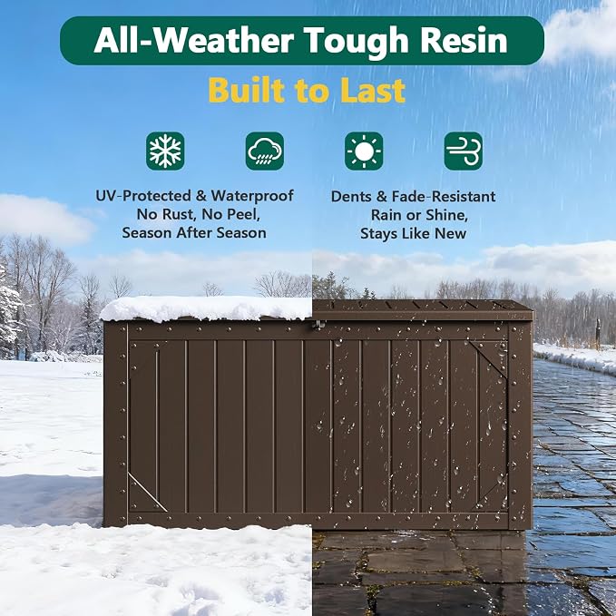 Outdoor Storage Box, 98 Gallon Deck Box, Outdoor Storage Bench, Waterproof - Image 6