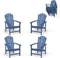 Oversized Stackable Adirondack Chair Set of 4, HDPE Fire Pit Chair | All-Weather by Mguio