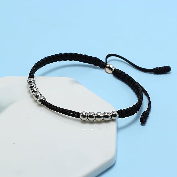 LAMIBEE Golf Stainless Steel 10 Beads Score Counter Bracelet, Golf Stroke Count Bracelet, Resizable and Easy to Adjust Golf Round Scoring Tracker, Durable and Stylish Golf Accessory