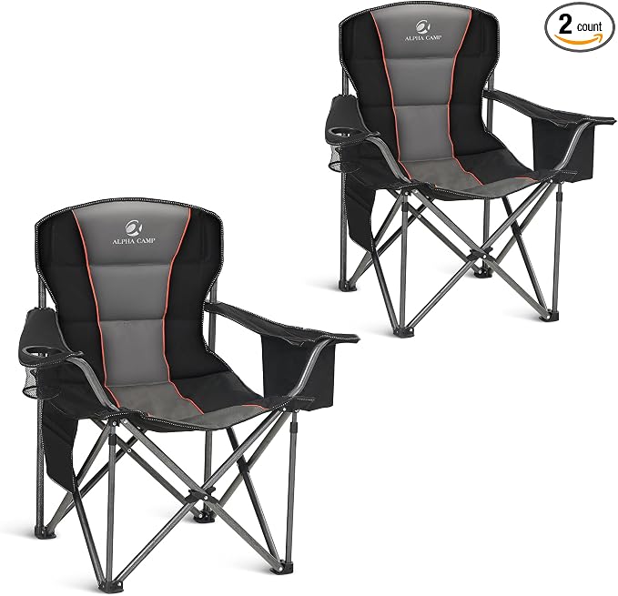 ALPHA CAMP Oversized Fully Padded Camping Chairs by ALPHACAMP