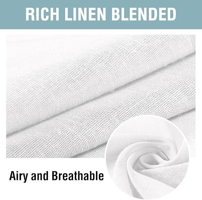 Outdoor Linen Sheer Curtains for Patio Waterproof - Image 4