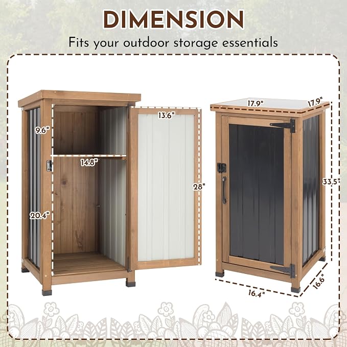 Ketive 33.5" H Small Storage Corner Floor Cabinet, 2 Shelf Narrow Storage Unit - Image 2