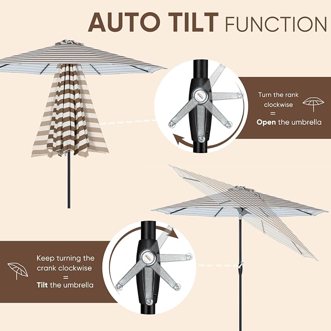 Tempera Patio Market Outdoor Table Umbrella - Image 2