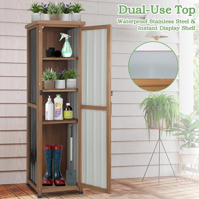 PetsCosset 62" H Outdoor Corner Storage Cabinet - Image 7