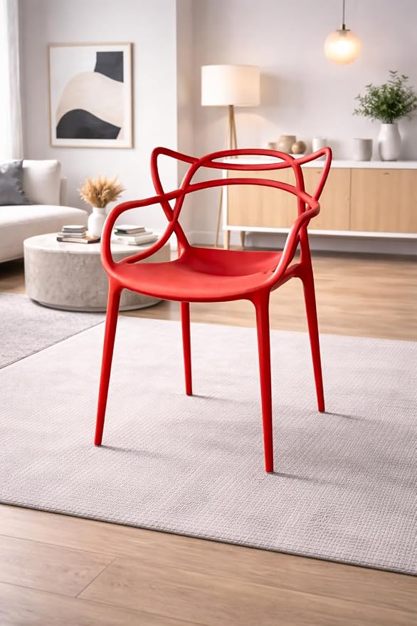 2xhome Modern Dining Chair | Stackable Indoor or Outdoor Entangled Side Chair | - Image 2