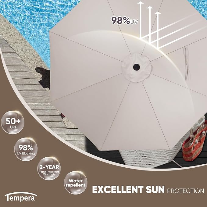 Tempera Patio Market Outdoor Table Umbrella - Image 2