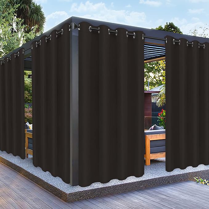 PureFit Outdoor Curtains for Patio Waterproof Weatherproof Outside Curtains | by PureFit