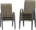 Amopatio Patio Chairs Set of 8, Outdoor Stackable Dining Chairs by Amopatio