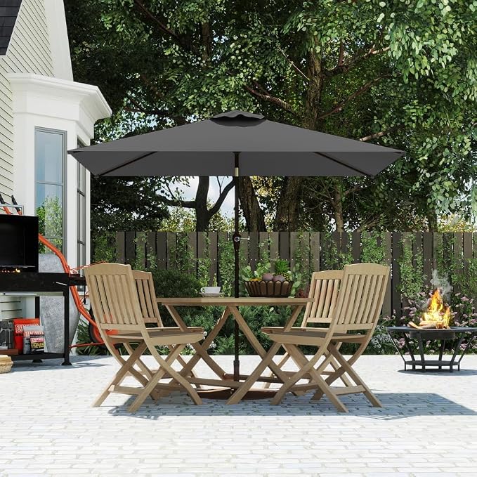 6.5' x 10' Rectangular Patio Umbrella Large Outdoor Market Umbrella w/UV - Image 2