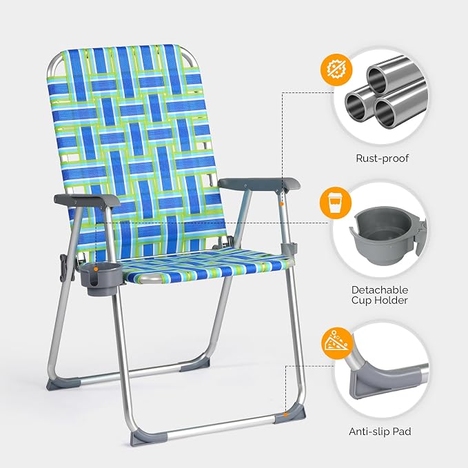 VINGLI Aluminum Patio Lawn Chairs Folding 1 Pack - Image 5