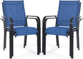 Patio Chairs Set of 4, Stackable Outdoor Dining Chairs, All Weather Breathable by WENTUM