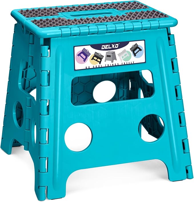 Delxo Folding Step Stool 13 Inch, 300 Lbs Step Stool by Delxo