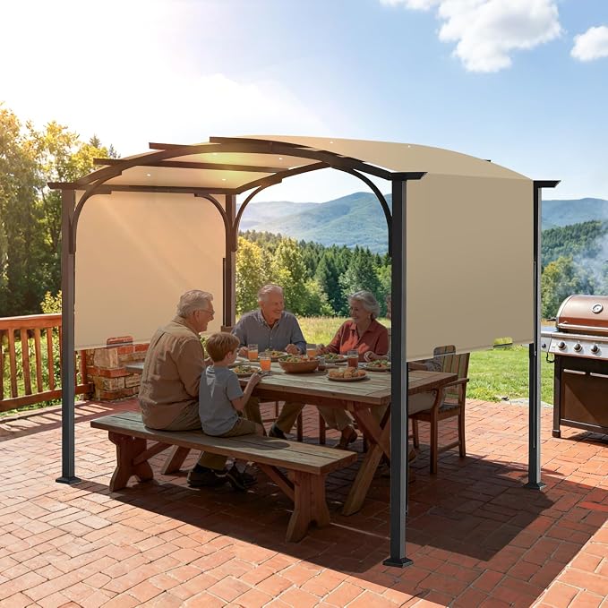 slashome 200" x 103" Pergola Replacement Canopy, Fits L-PG152PST-B, Khaki | - Image 7