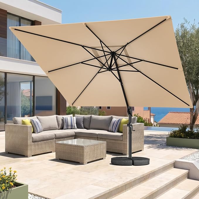 10x10 FT Cantilever Patio Umbrella by HOMSHADE