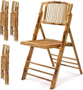 VINGLI Bamboo Folding Chair, Foldable Dining Wood Chairs Comfortable Seat by VINGLI