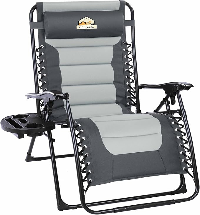 Colegence Oversized Padded Zero Gravity Chair, 400 lb, 0-170° locking recline by ColegenceOutdoor