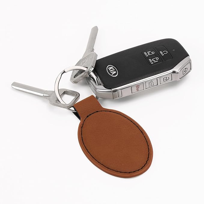 LaserGram Oval Keychain, Sunflowers, Personalized Engraving Included