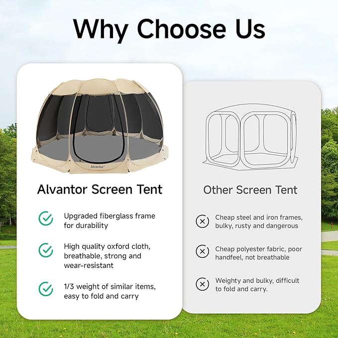 Alvantor Pop Up Screen House Tent, Instant Outdoor Gazebo - Image 2