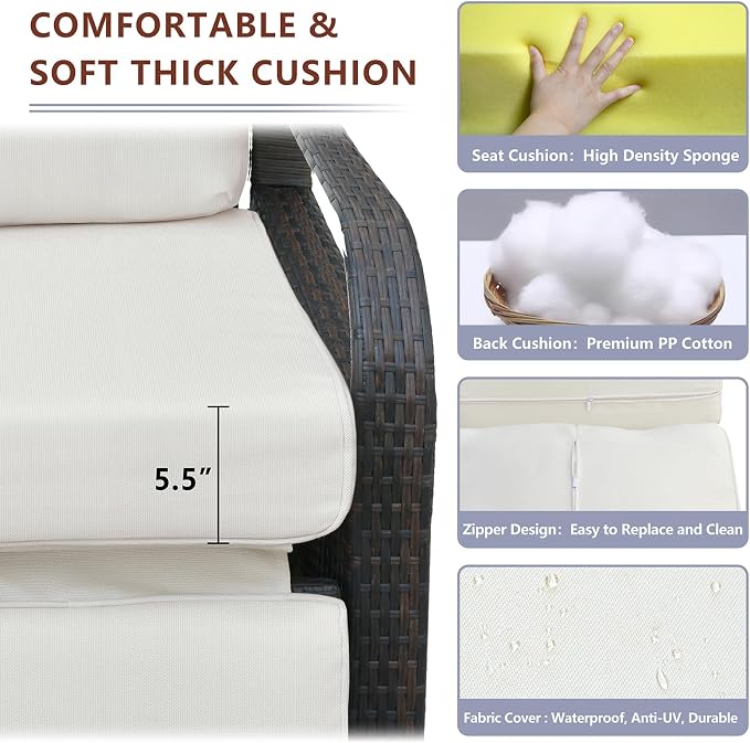 Outdoor Wicker Recliner Chair - Image 4