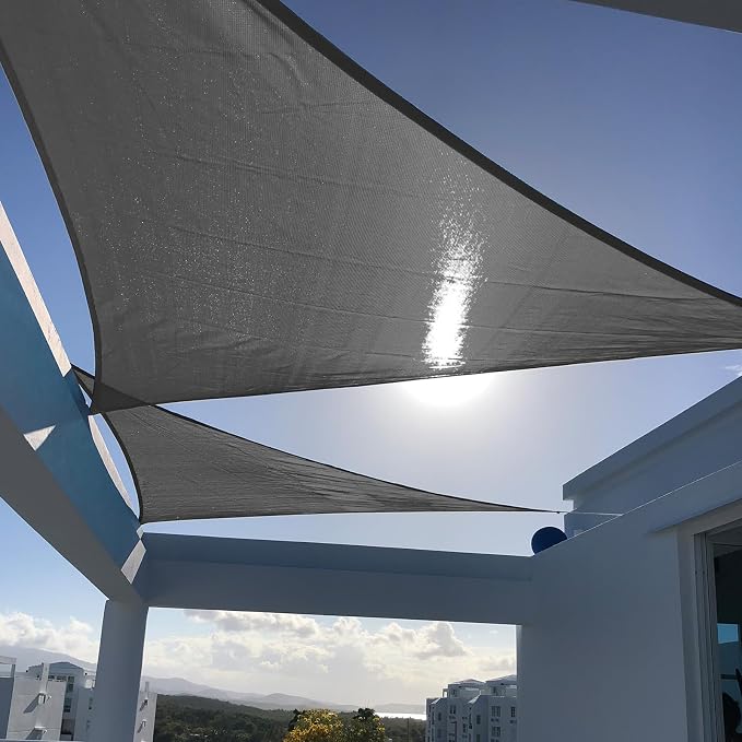 SUNNY GUARD 16' x 16' x 22' Triangle Shade Sail 95% UV Block Outdoor Canopy | by SUNNYGUARD