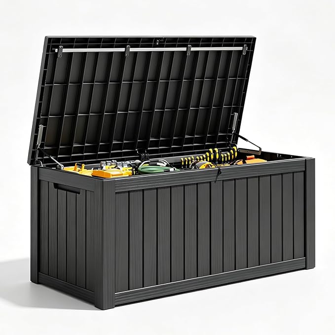 Outdoor Deck Storage Box, Resin Deck Boxes Indoor and outdoor, Waterproof by NBYSGO