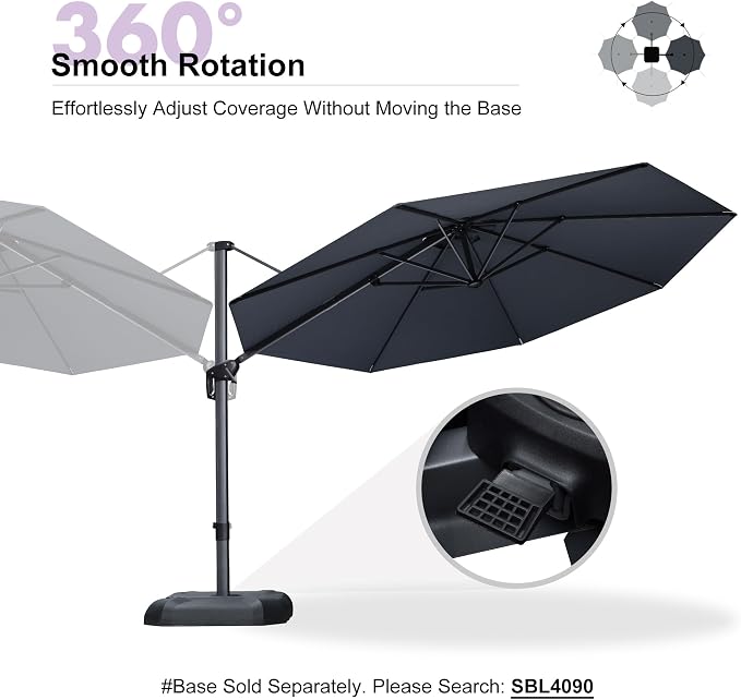 PURPLE LEAF Patio Outdoor Umbrella 11 Feet Round - Image 8