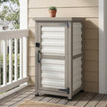 PetsCosset Small Outdoor Storage Cabinet, Wood & Plastic Potting Bench Table by PETSCOSSET