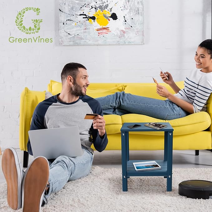 GREENVINES Outdoor Rocking Chairs Set, 2 Rockers w/ 1 Side Table - Image 8