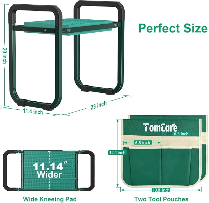 TomCare Garden Kneeler and Seat, 11.14" Kneeling Pad Sturdy Garden Bench | - Image 7