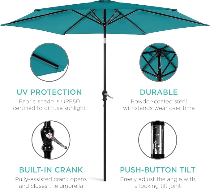 Best Choice Products 10ft Outdoor Patio Umbrella, Outdoor Table Umbrella - Image 5