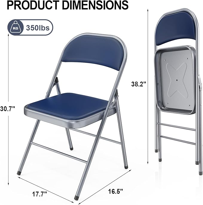 VINGLI 8 Pack Folding Chairs - Image 3